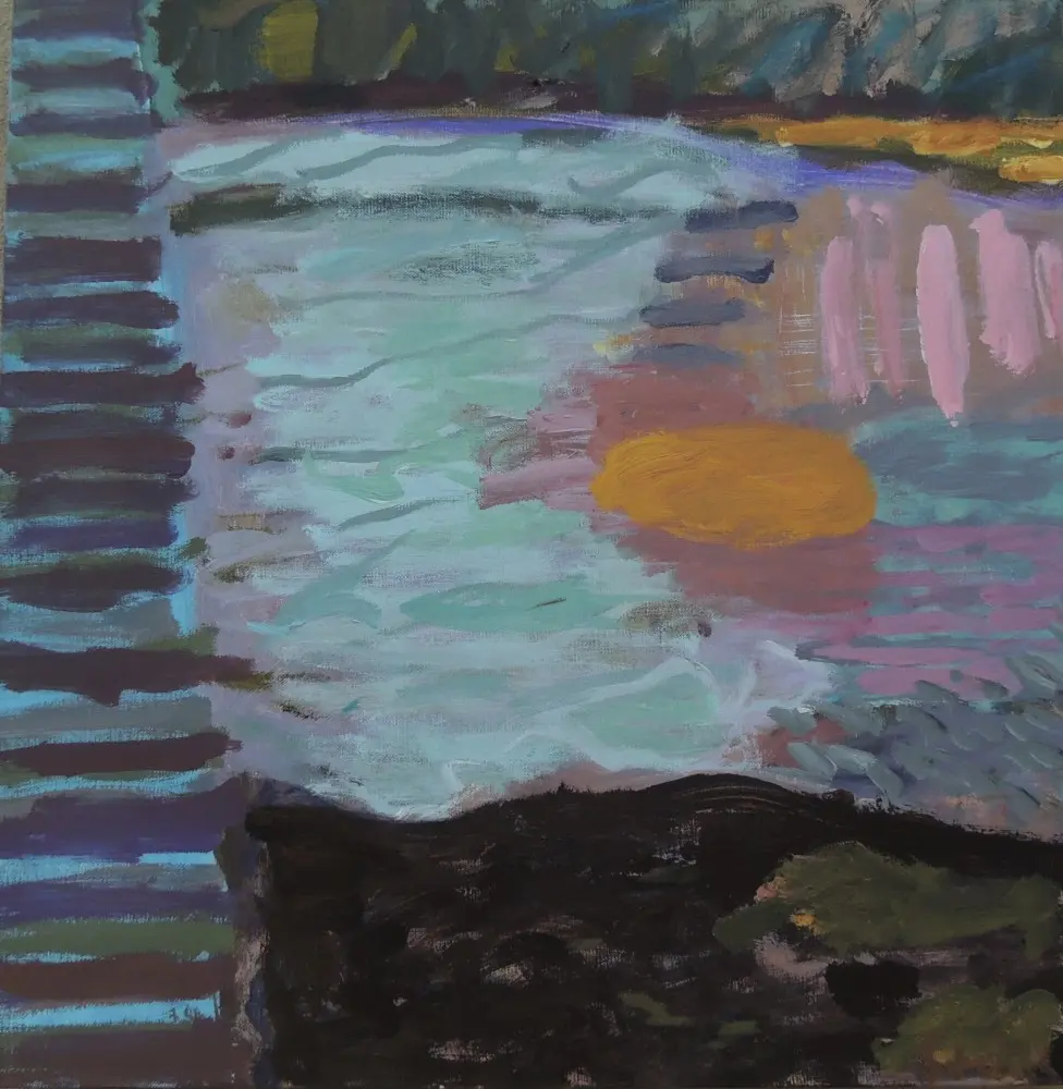 Marra Jetty acrylic on canvas by artist Sally Stokes