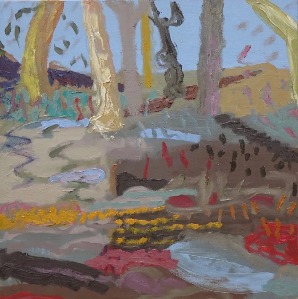 As to anything else (SOLD) oil on linen by artist Sally Stokes