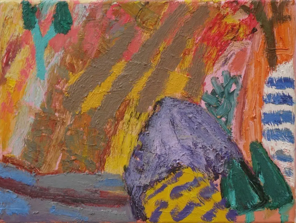 Elsewhere now oil on canvas by artist Sally Stokes