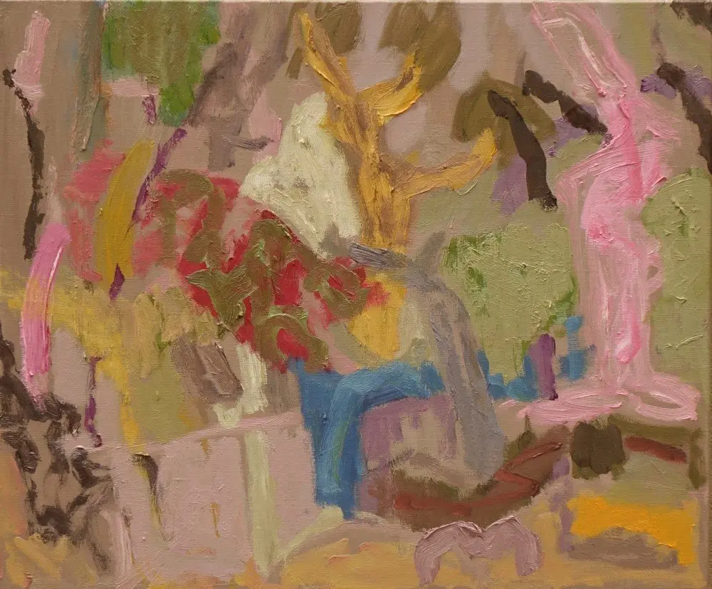 The afternoon air (SOLD) oil on canvas by artist Sally Stokes