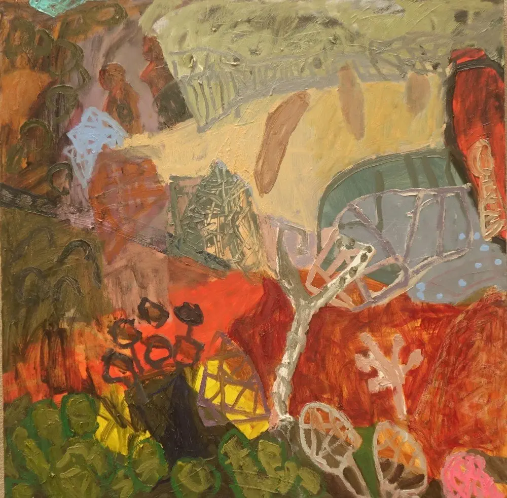 Little murmurs  oil on canvas by artist Sally Stokes