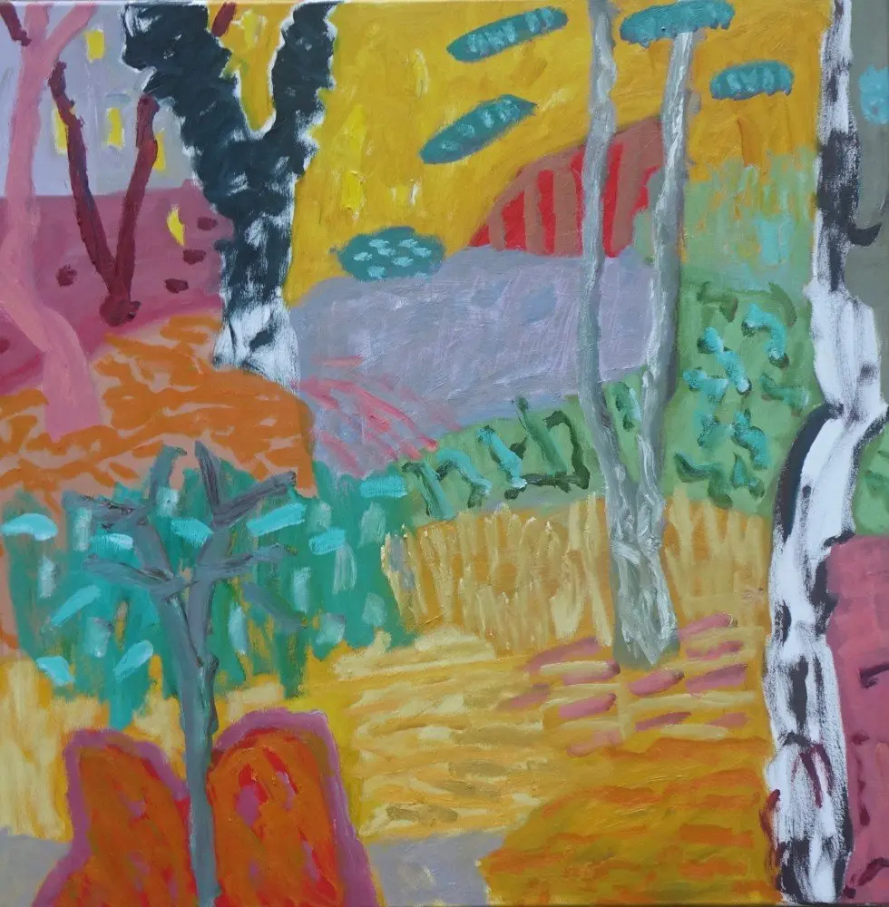 We just live it   oil on canvas by artist Sally Stokes