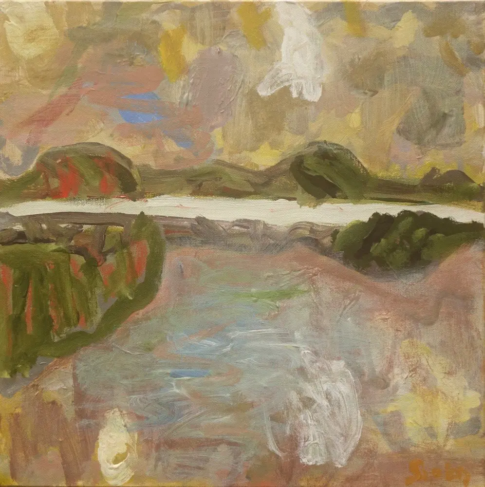 Twice tenderly (SOLD) acrylic on canvas by artist Sally Stokes