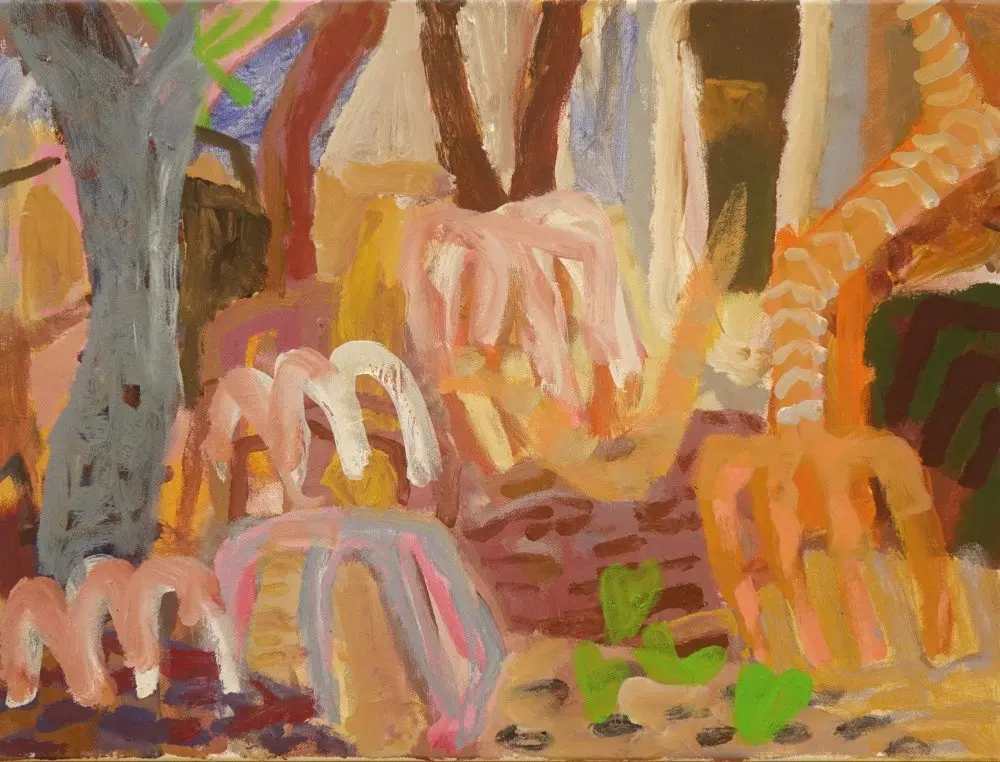 One question acrylic on canvas by artist Sally Stokes