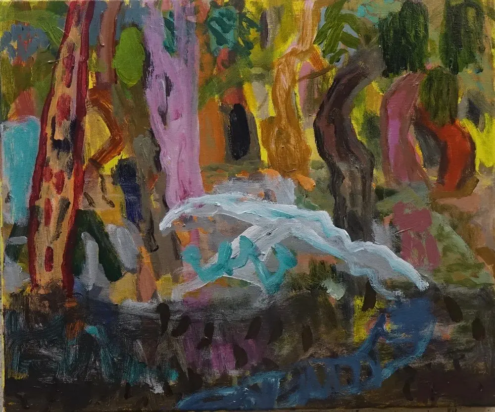 Endings acrylic on canvas by artist Sally Stokes