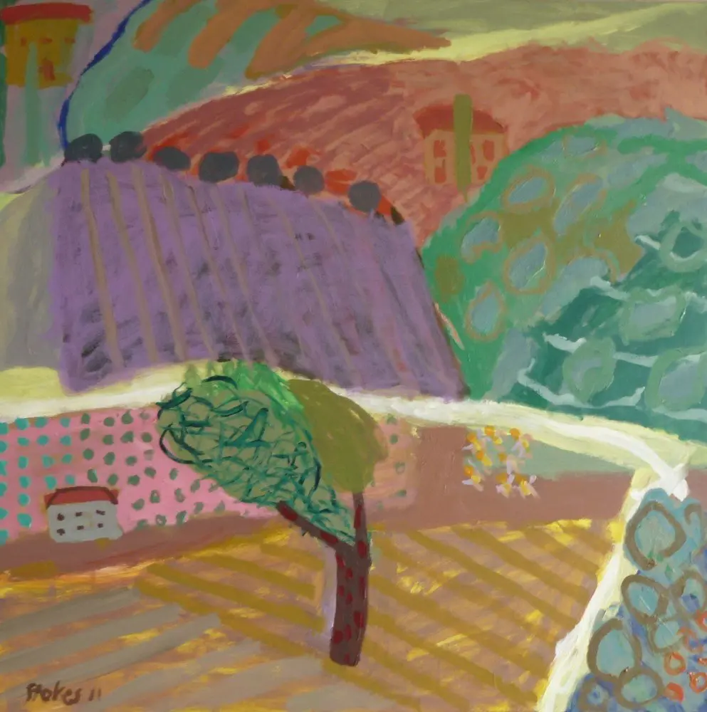 Umbria 6 (SOLD) acrylic on canvas by artist Sally Stokes
