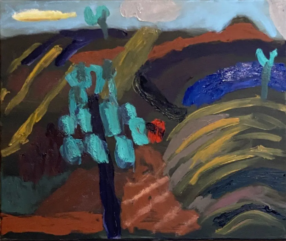 Cypress (Allocated AKB) oil on canvas by artist Sally Stokes