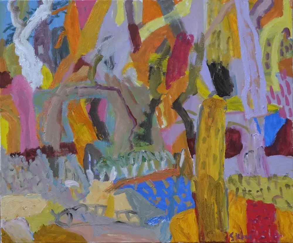 Mangrove play (SOLD) oil on canvas by artist Sally Stokes