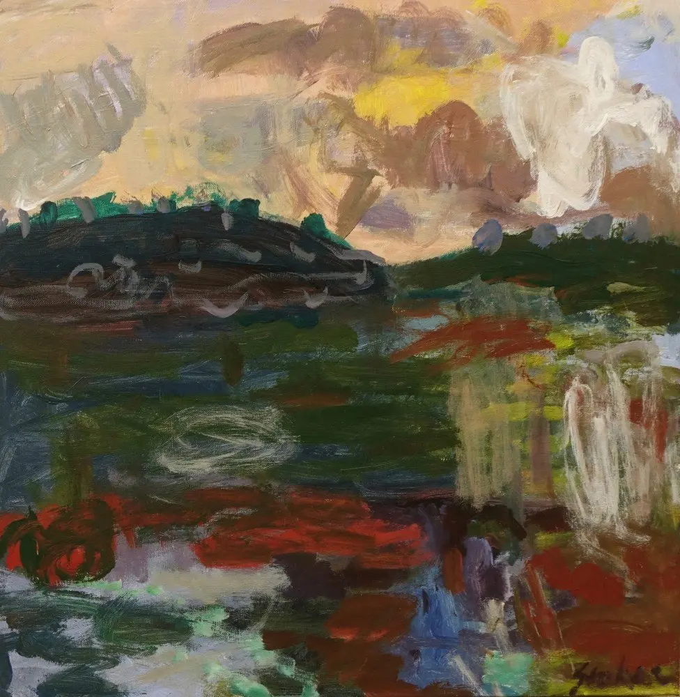 Squall acrylic on linen by artist Sally Stokes