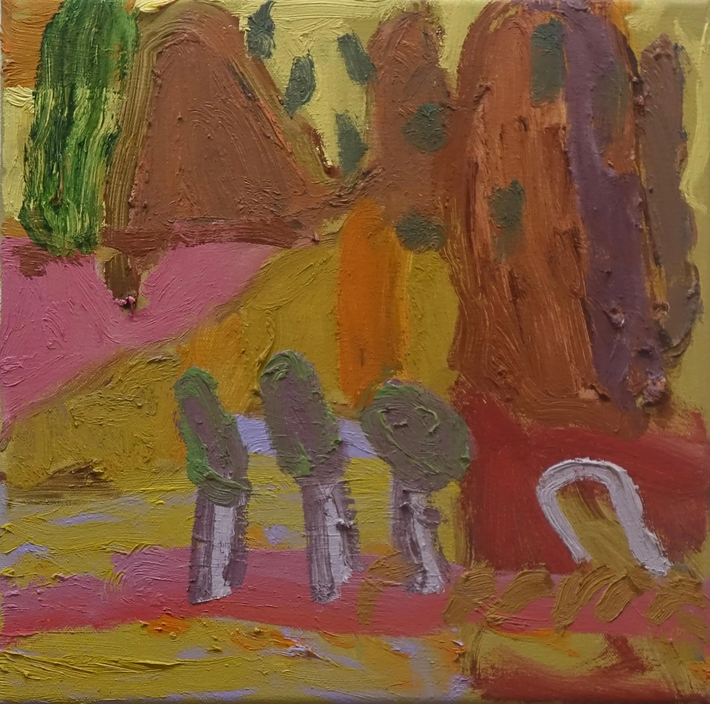 Stokes Treeline oil on canvas 31x31cm
