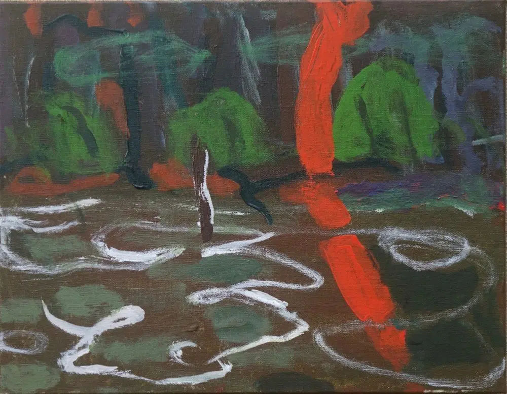 Breathe slowly acrylic on linen by artist Sally Stokes