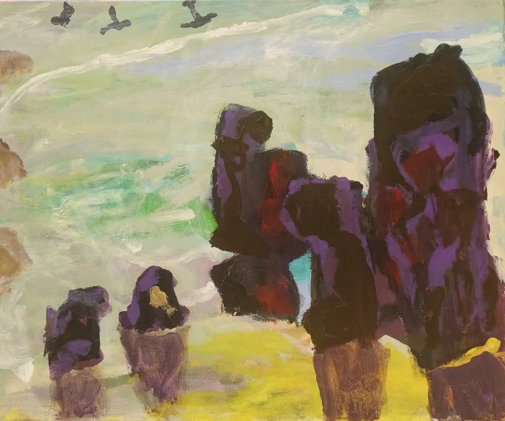 Every motion acrylic on canvas by artist Sally Stokes
