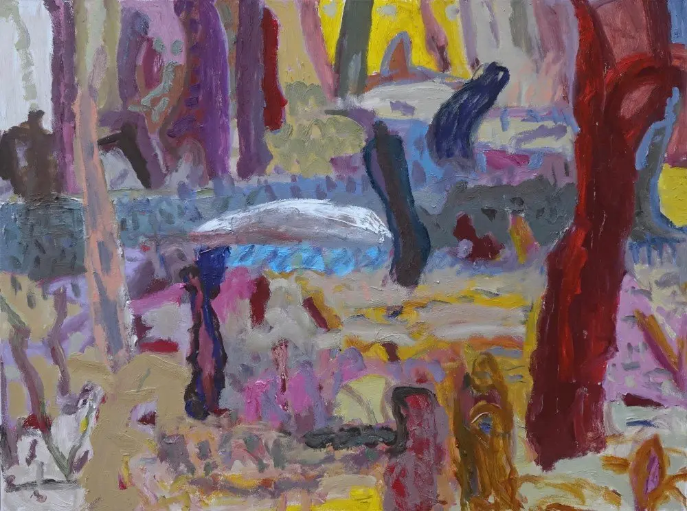 Unmapped  oil on canvas by artist Sally Stokes