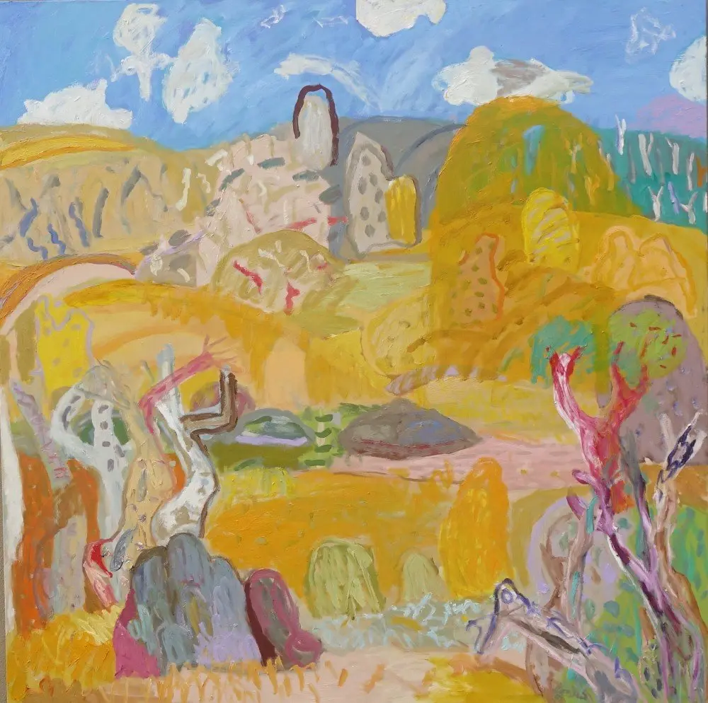 I start the day  oil on linen by artist Sally Stokes