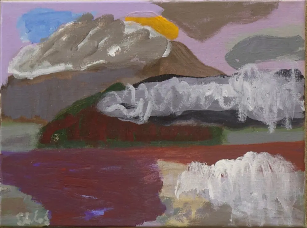 I wish acrylic on linen by artist Sally Stokes