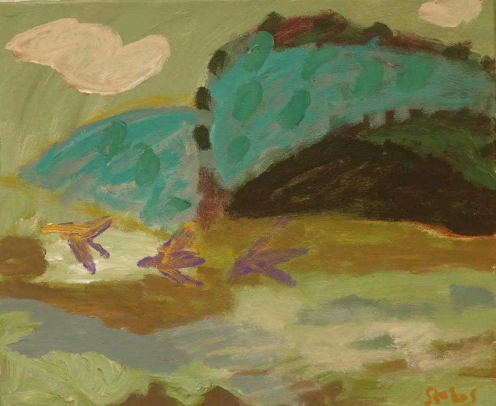 Drifting off acrylic on canvas by artist Sally Stokes