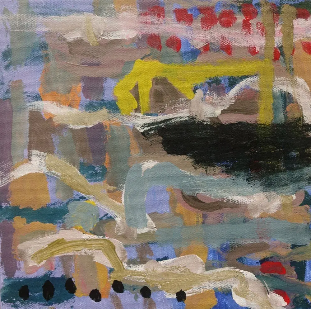 Moving line acrylic on canvas by artist Sally Stokes