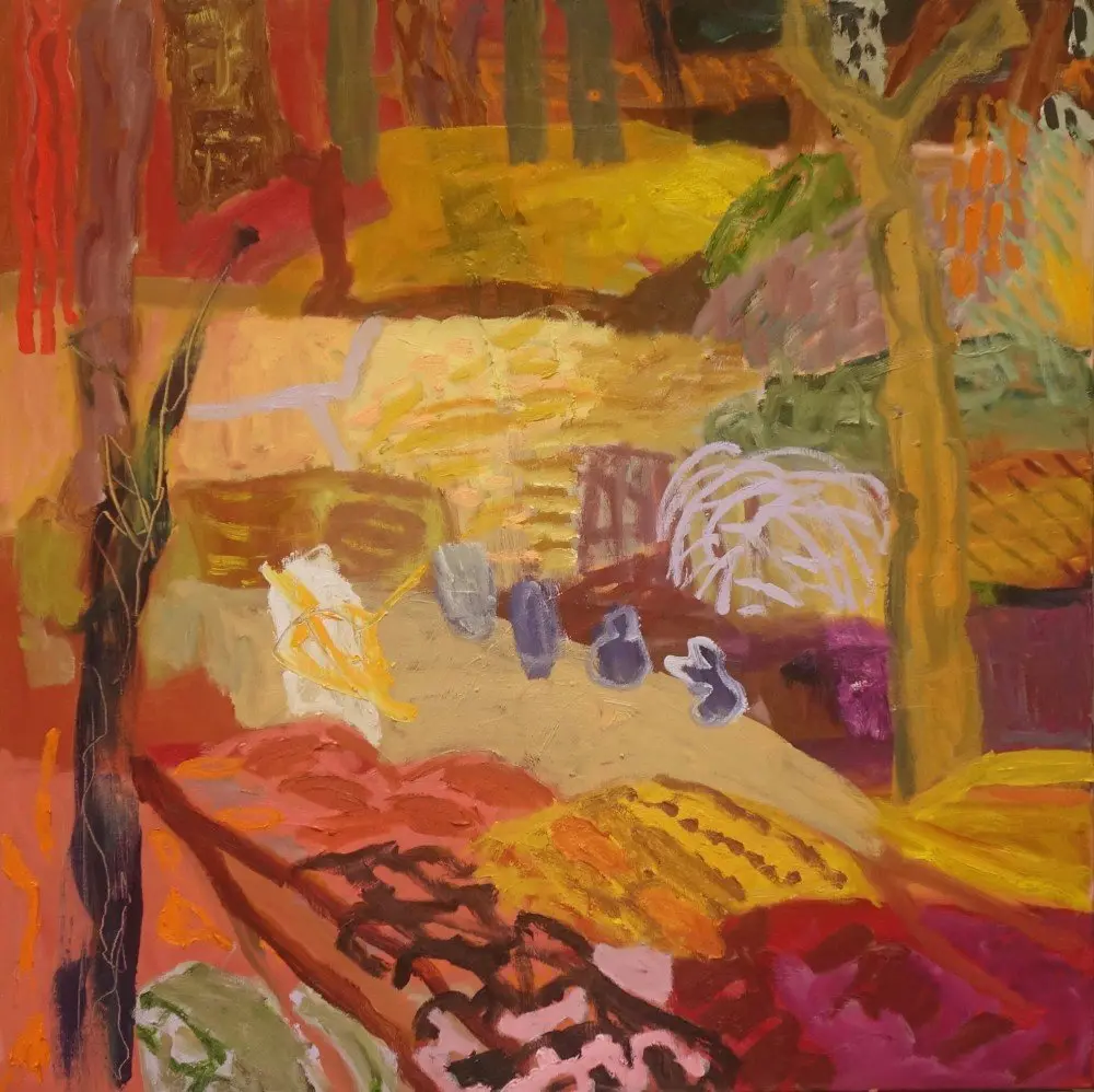 Time for thought  oil on linen  by artist Sally Stokes
