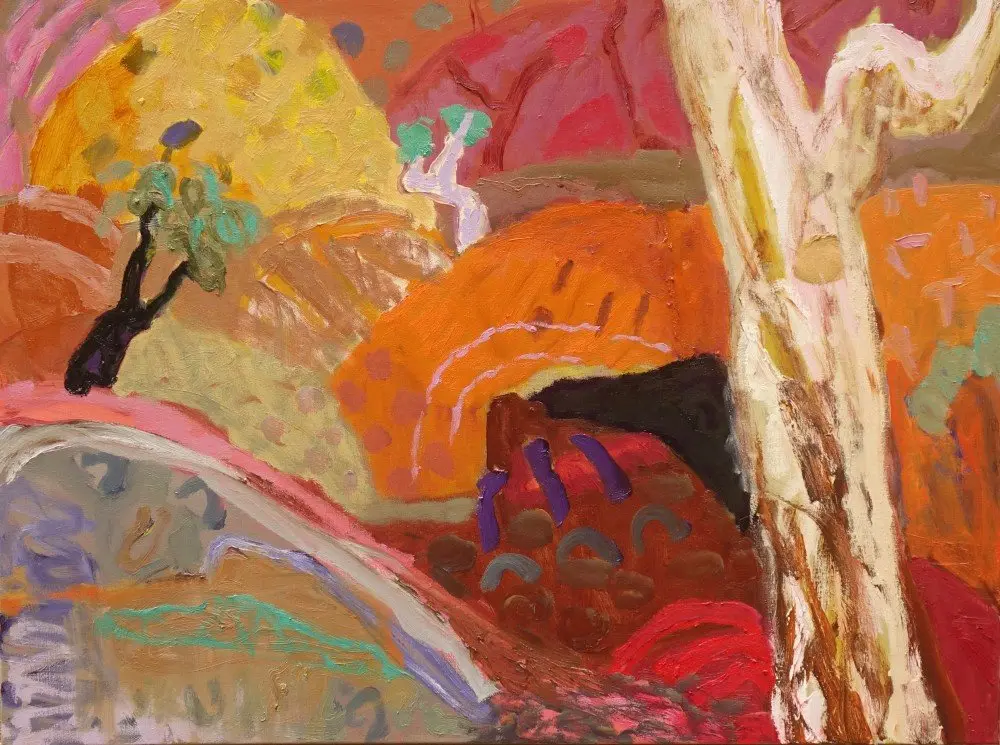 The dark seed of the earth (SOLD) oil on linen by artist Sally Stokes