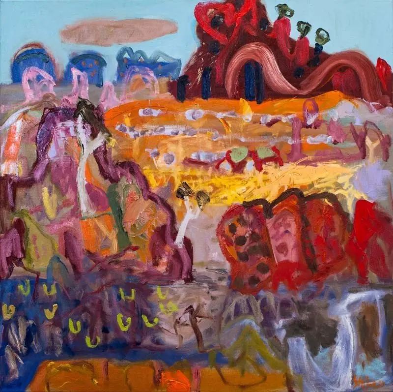Dune country (SOLD) oil on linen by artist Sally Stokes
