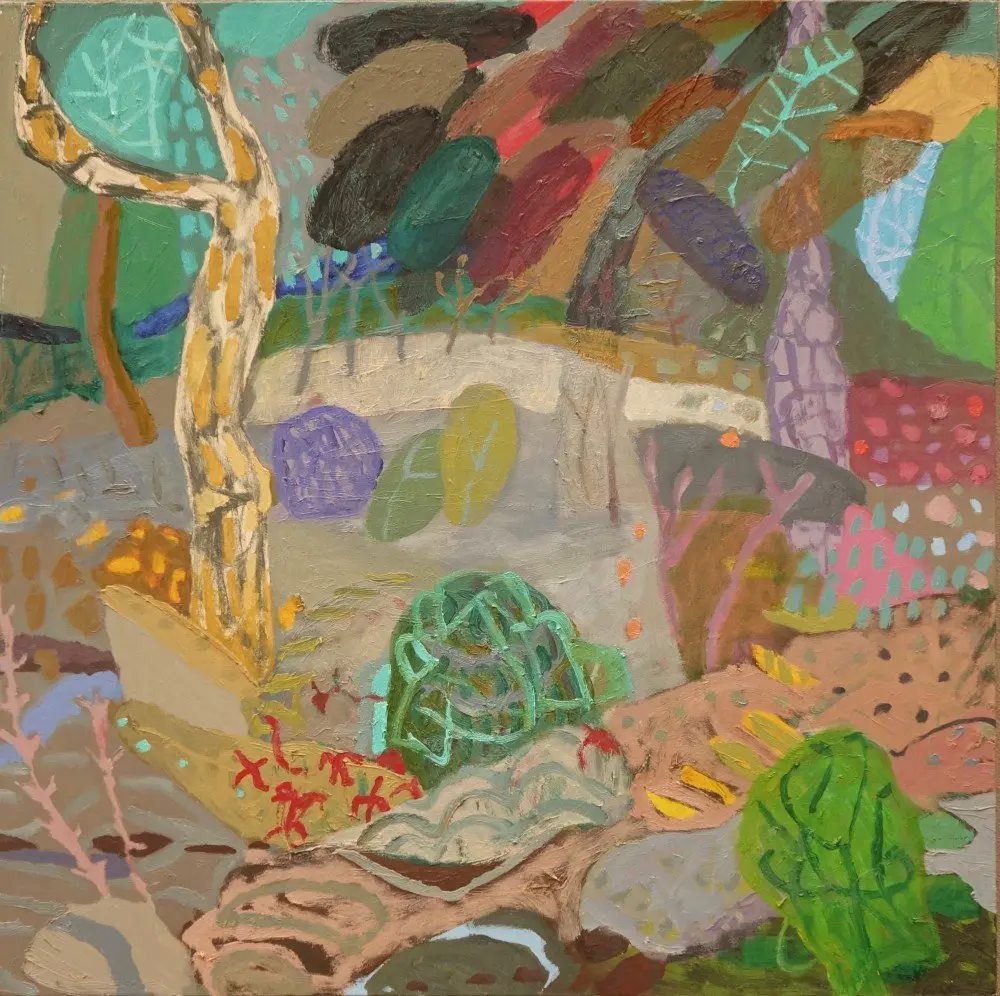Bush patterns (SOLD) oil on canvas by artist Sally Stokes