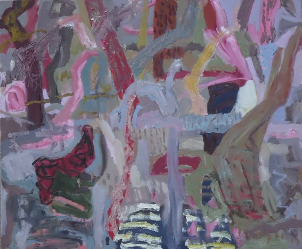Interplays oil on linen by artist Sally Stokes