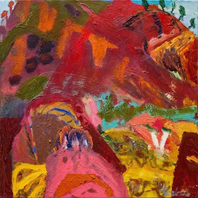 Trephina bluff oil on canvas by artist Sally Stokes