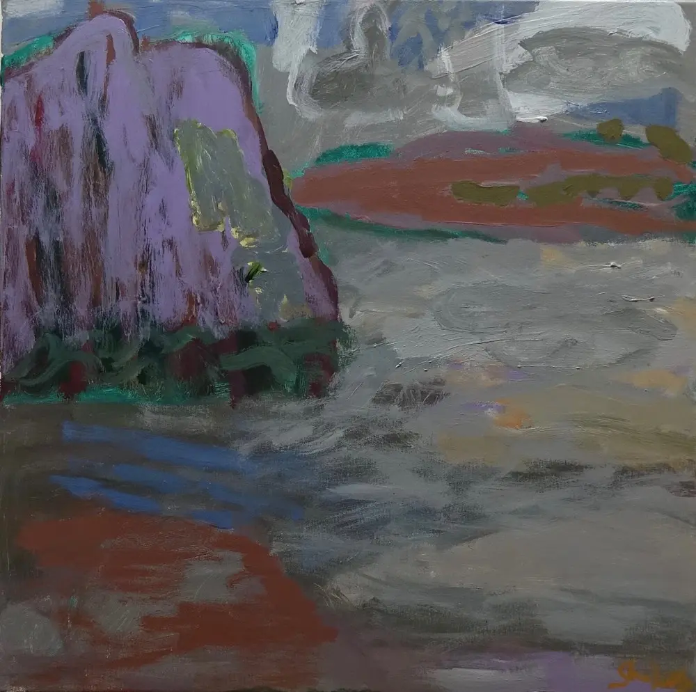 Between love acrylic on canvas by artist Sally Stokes