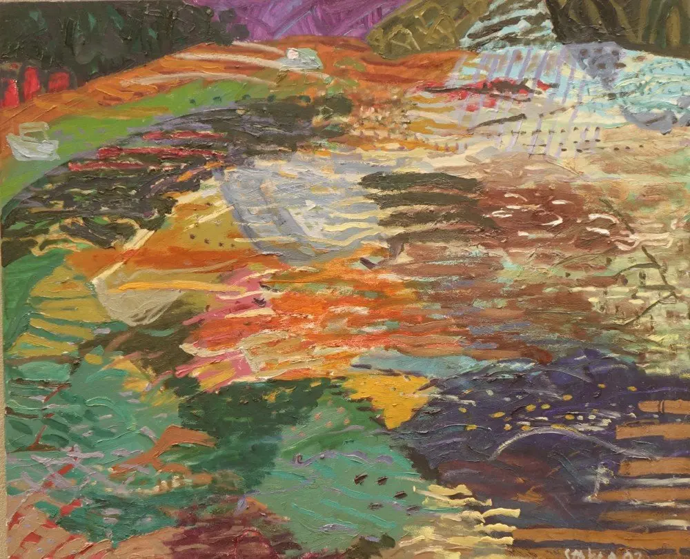 Remembrance oil on canvas by artist Sally Stokes