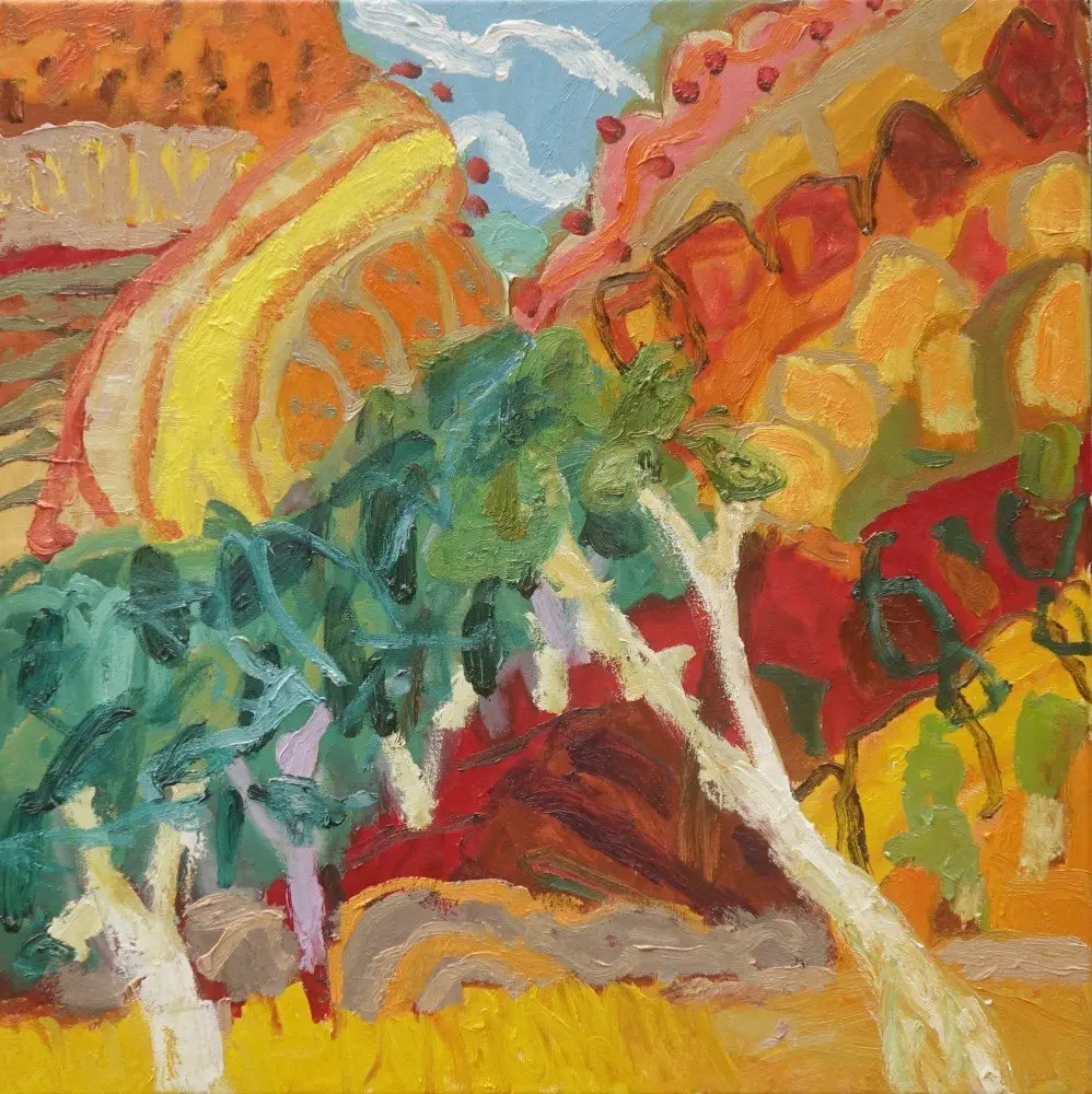 The old still remember  oil on canvas by artist Sally Stokes