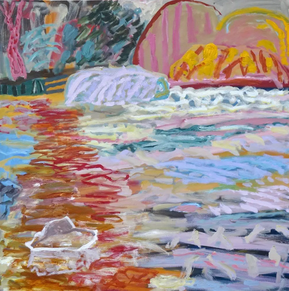 I bring myself back  oil on linen by artist Sally Stokes