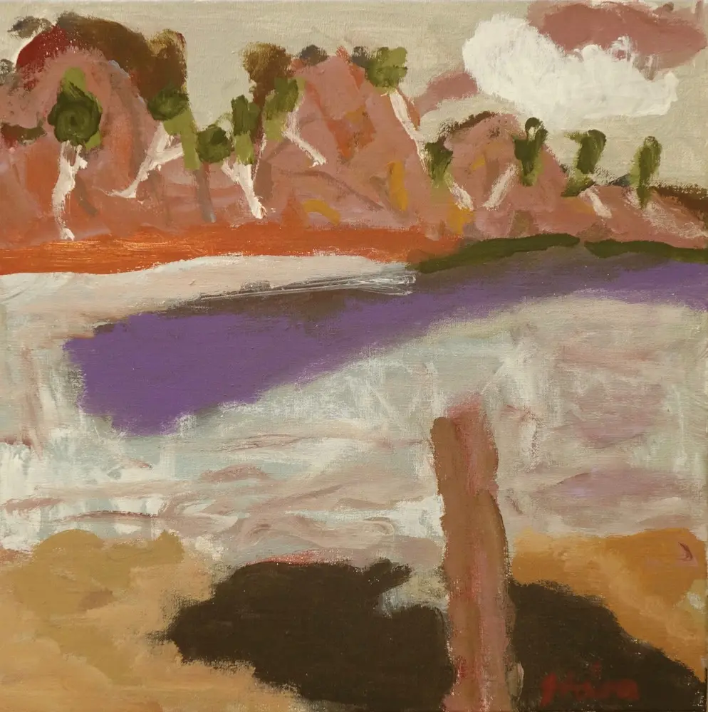 Lingering acrylic on canvas by artist Sally Stokes