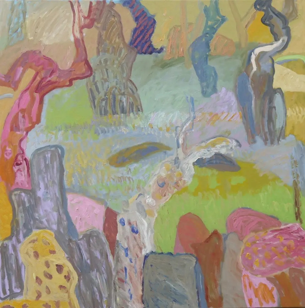 Meanwhile the sun  oil on linen by artist Sally Stokes