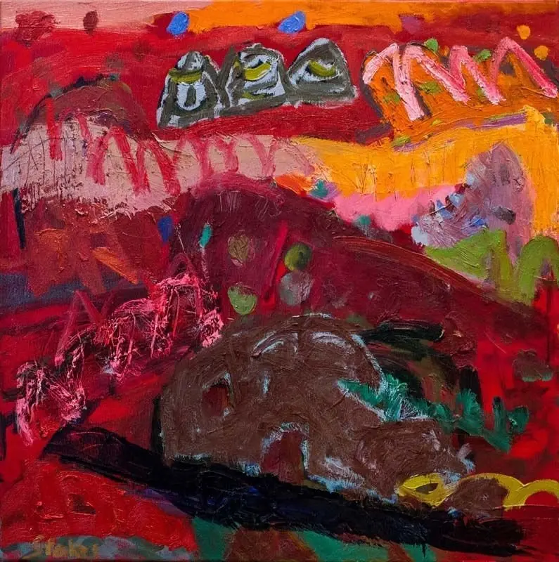 Macdonnell ranges (SOLD) oil on canvas by artist Sally Stokes