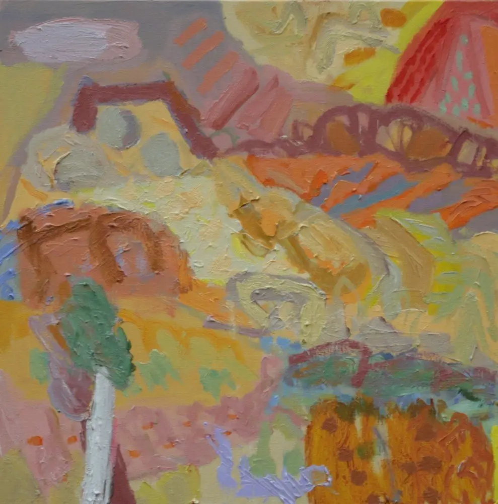 Strzelecki Track (SOLD) oil on linen by artist Sally Stokes