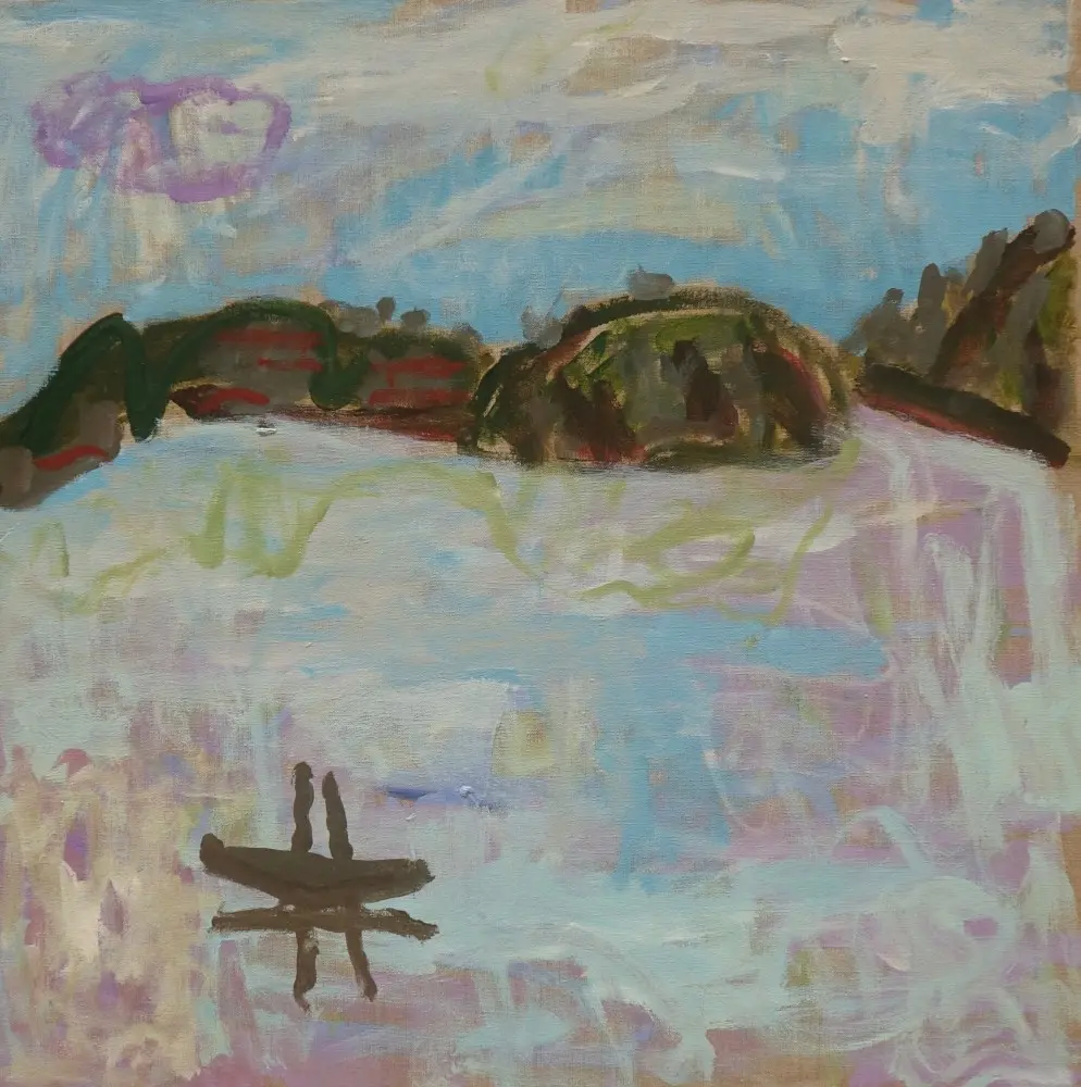 Magic day (Allocated A) acrylic on linen by artist Sally Stokes