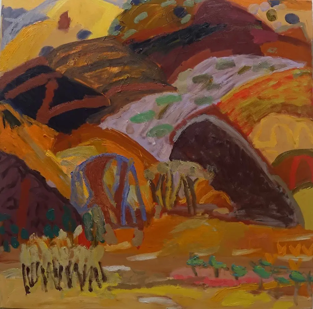 Again oil on canvas by artist Sally Stokes