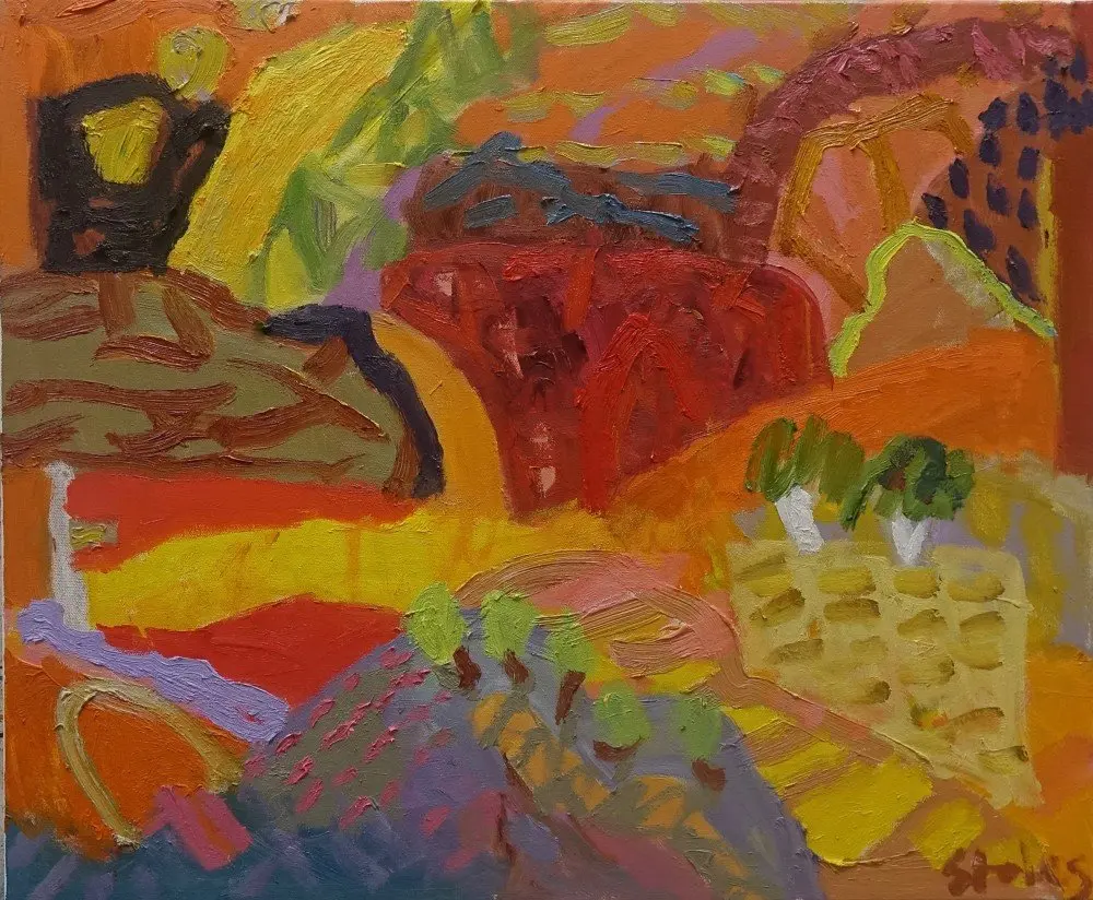 Deeply felt  oil on canvas by artist Sally Stokes
