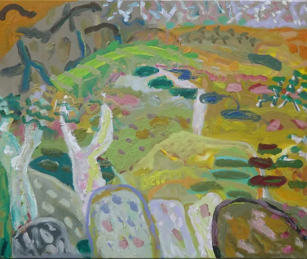 All around us oil on canvas by artist Sally Stokes