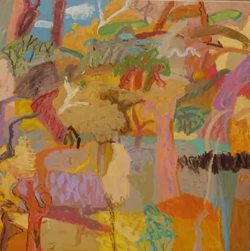 Their upward gaze  oil on canvas by artist Sally Stokes