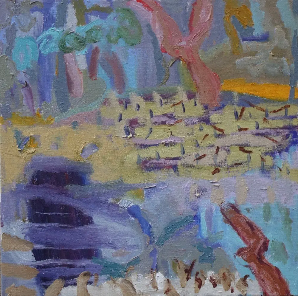 Dazzled (SOLD) oil on linen by artist Sally Stokes