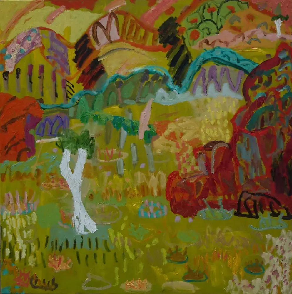 I was a bride, married to amazement (SOLD) oil on linen by artist Sally Stokes