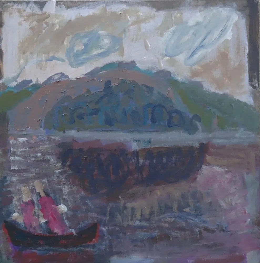 Companions acrylic on linen by artist Sally Stokes
