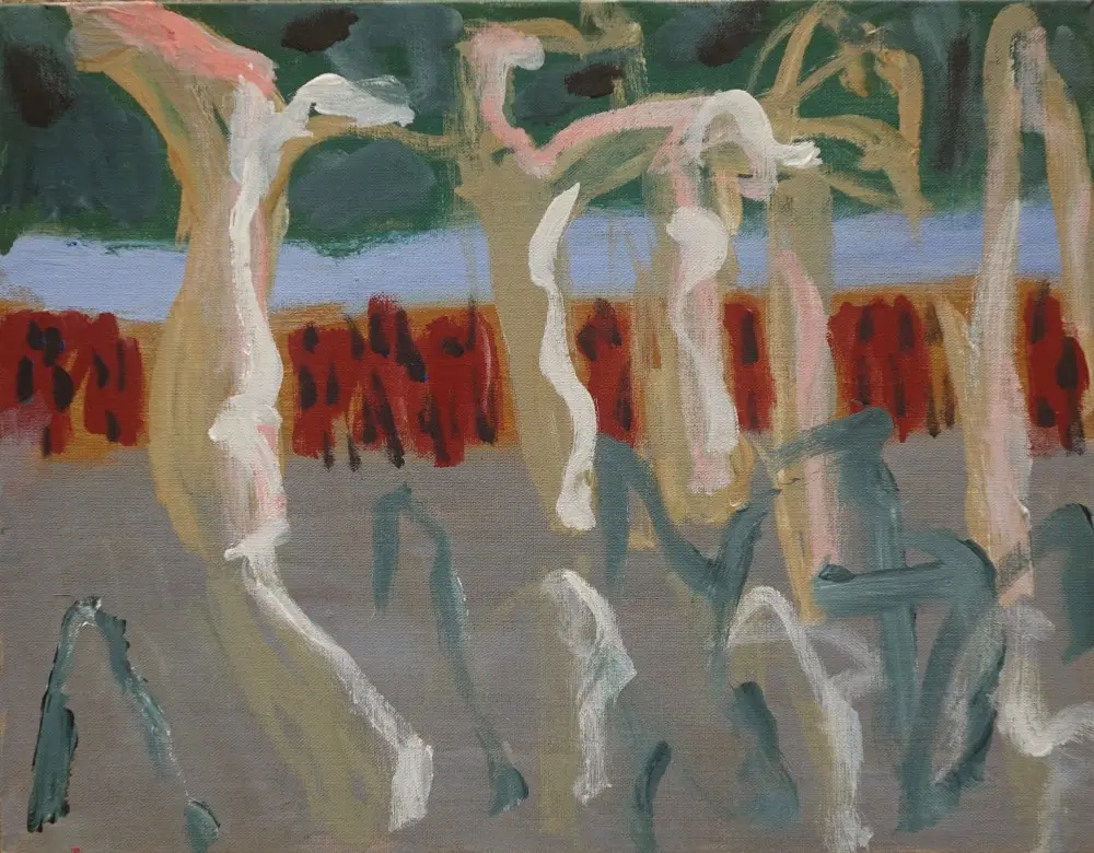 In slow motion acrylic on linen by artist Sally Stokes
