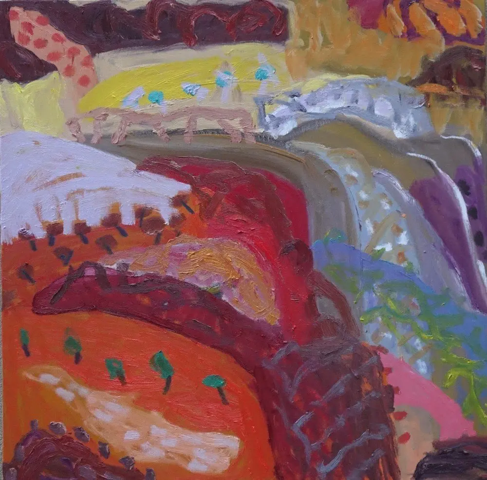 Calls my name oil on linen by artist Sally Stokes