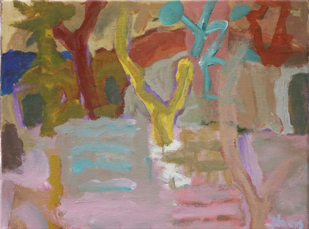 Dusk  Acrylic and oil on canvas by artist Sally Stokes