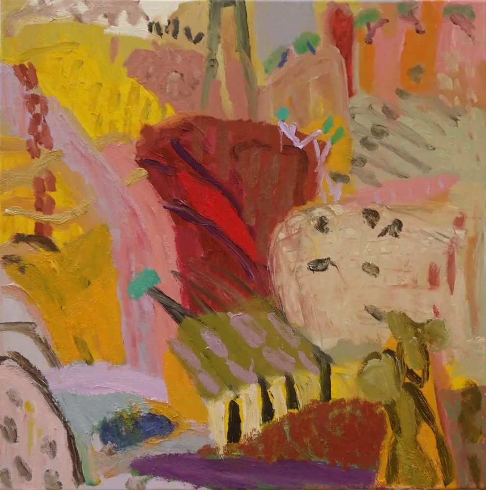 Calling you back oil on canvas by artist Sally Stokes