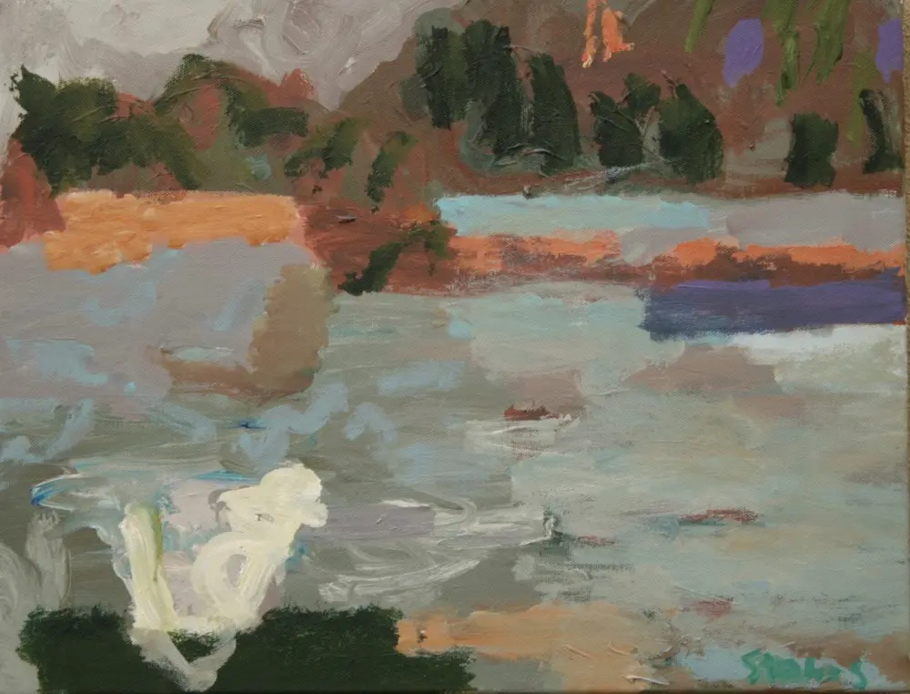 Meditation SOLD acrylic on canvas by artist Sally Stokes
