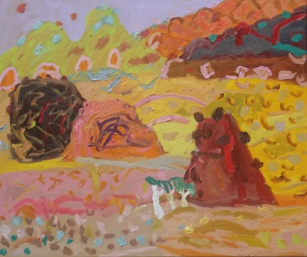 Besides that oil on canvas by artist Sally Stokes