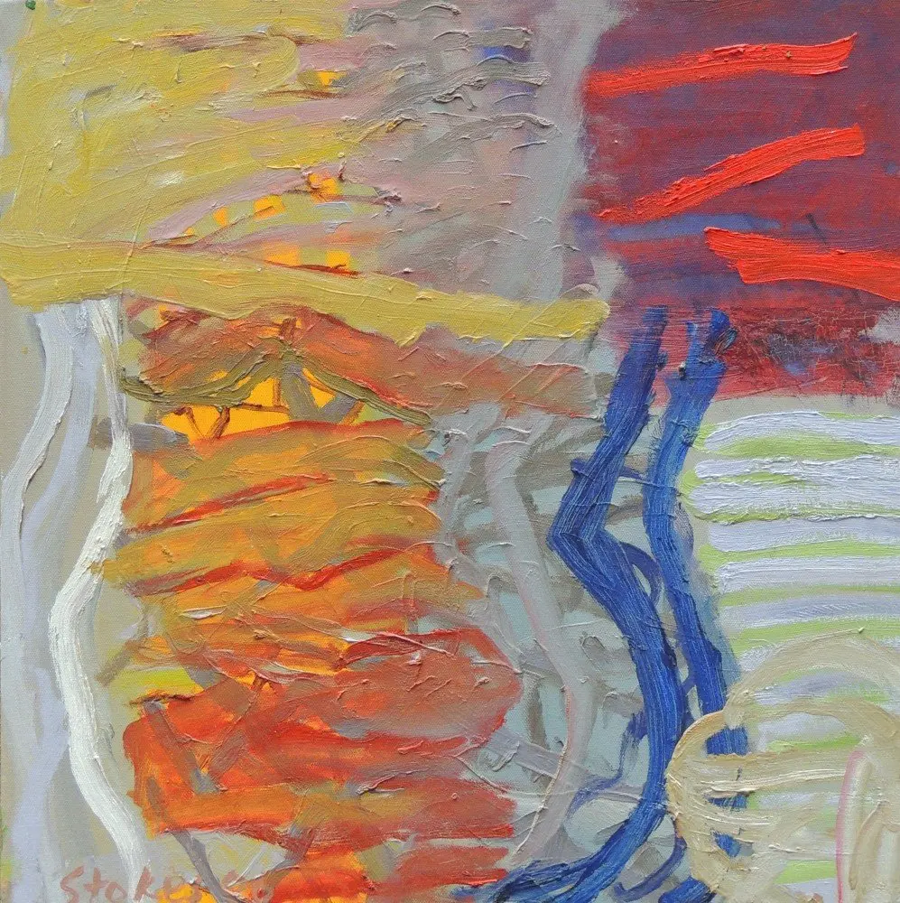 Water Marks oil on canvas by artist Sally Stokes